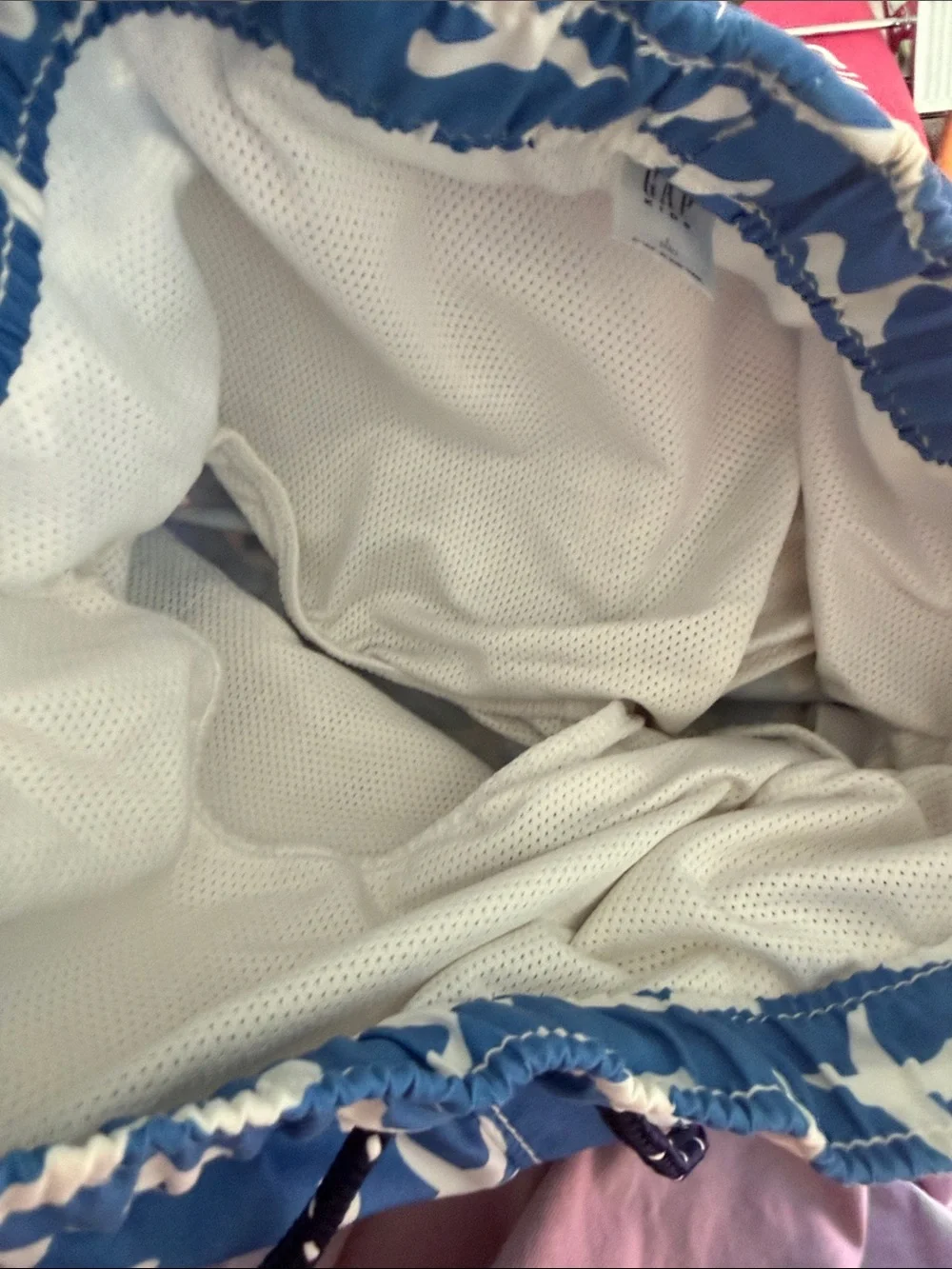 GAP Surf Boys Blue Print Swim Trunks Mesh Lined